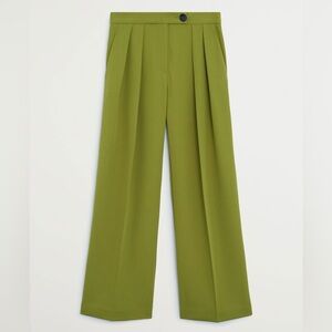 NWOT Mango Dart Palazzo Trousers in Olive